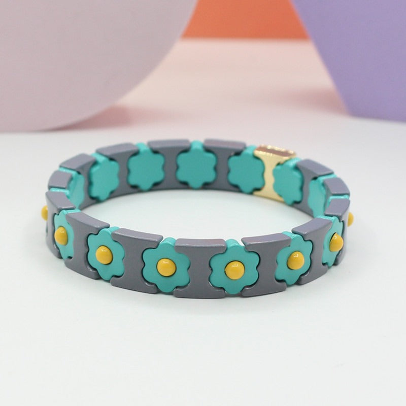 Enamel deals flower bracelet